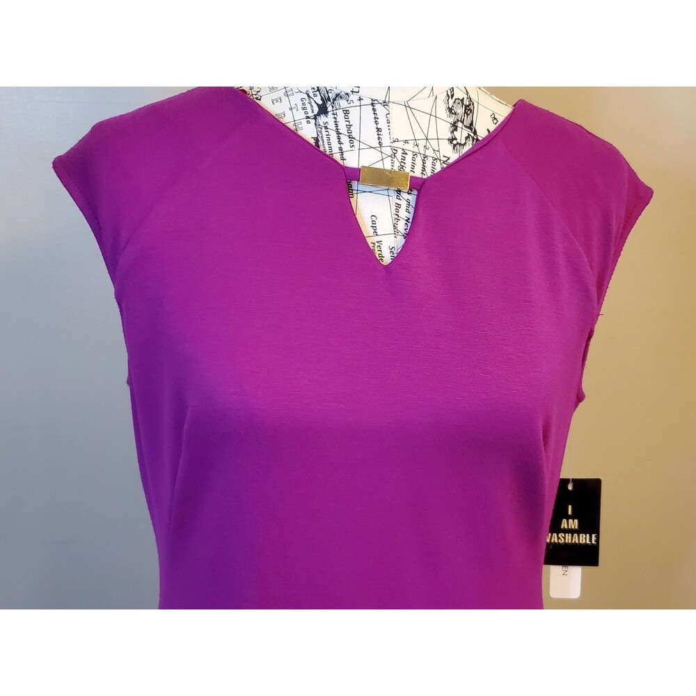 Sandra Darren Women’s Sheath Dress Size 10 Purple Sleeveless Washable NWT - Picture 2 of 9
